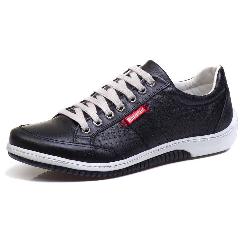Sapatênis Casual Conforto Couro Preto (RT3016NBKPTO)