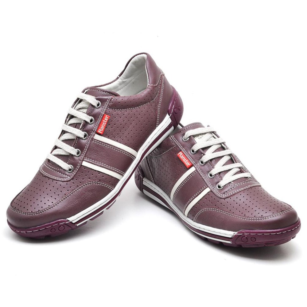 Sapatênis Casual Conforto Couro Vermelho (RT3004FLOBDO)