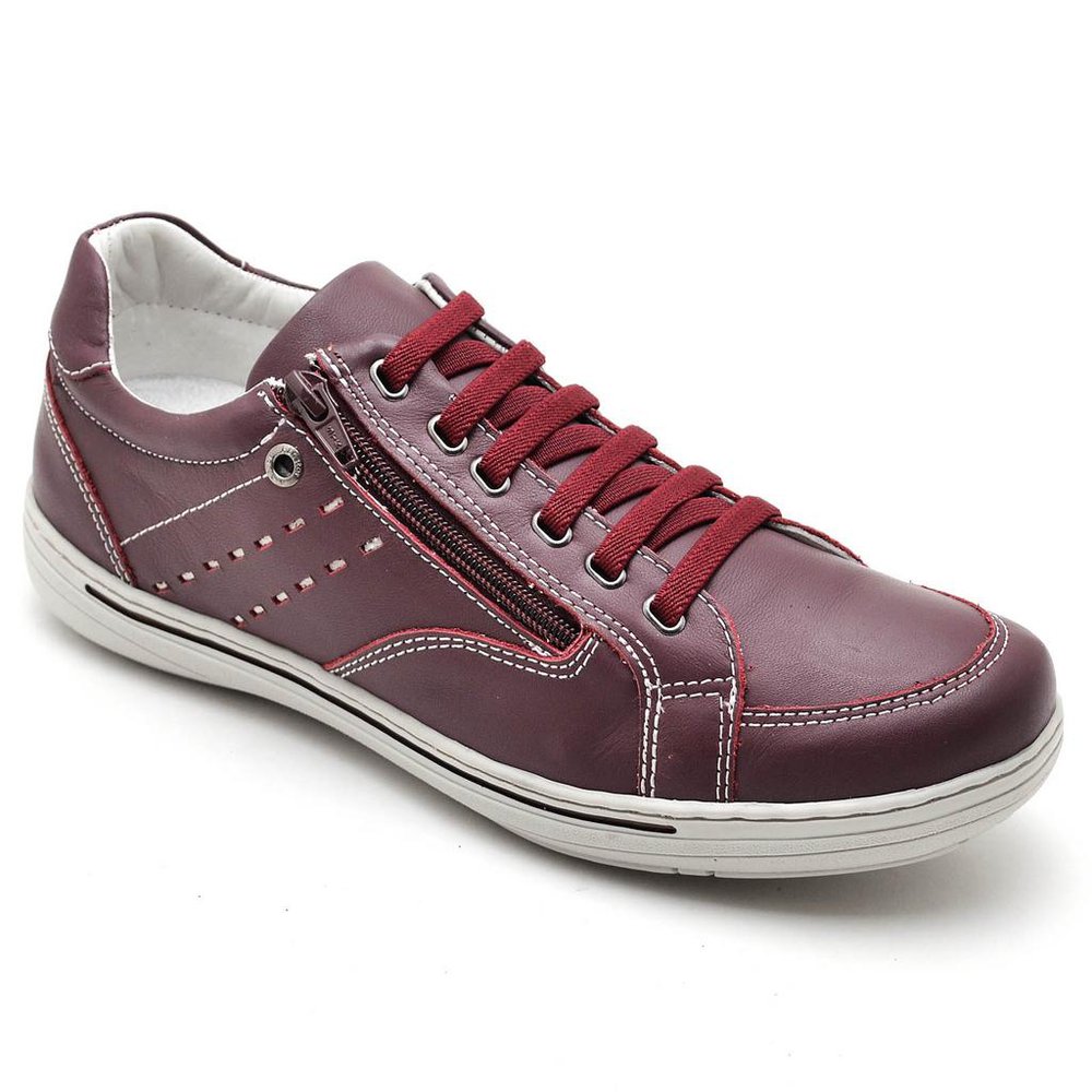 Sapatênis Casual Conforto Couro Vermelho (RT3009FLOBDO)