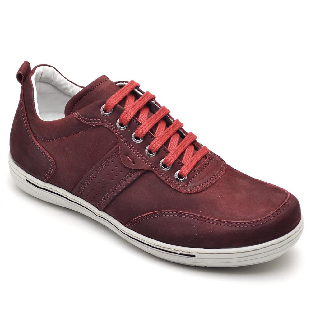 Sapatênis Casual Conforto Couro Vermelho (RT3011NBKBDO)