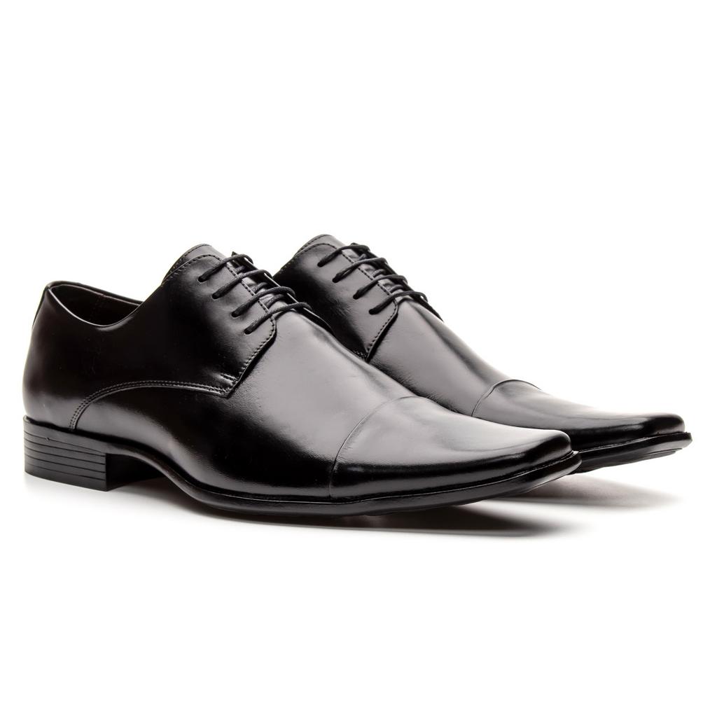 Sapato Social Masculino Couro Derby de Amarrar (GIB3952NT)