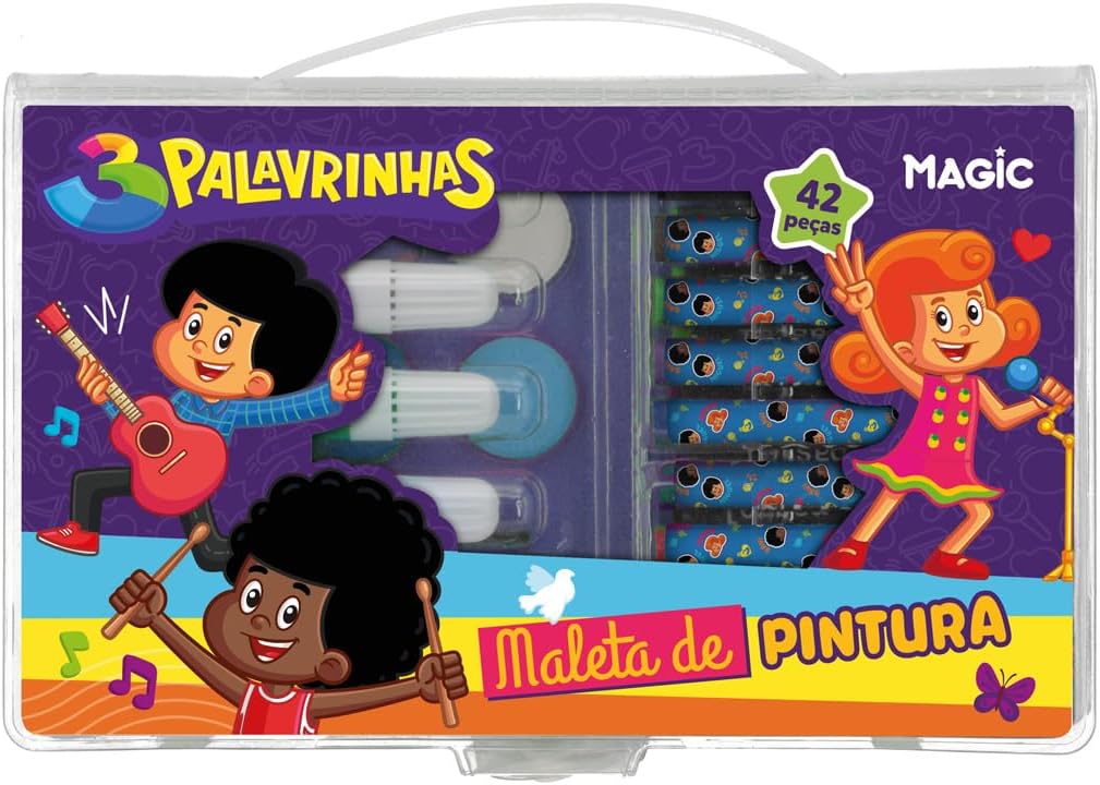 Maleta Artística 42 Peças 3 Palavrinhas - Magic (7899550902369)