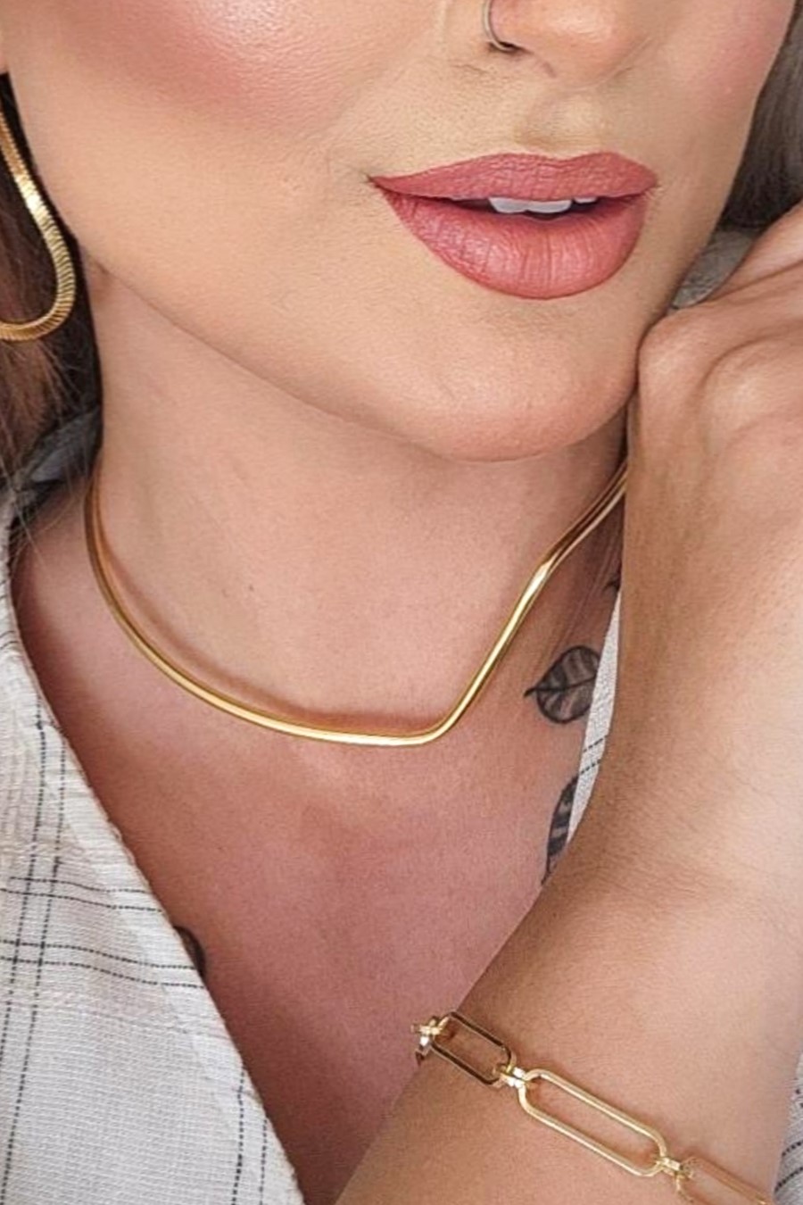 Choker Aro Torneado Banhado em Ouro 18k (CK0020)