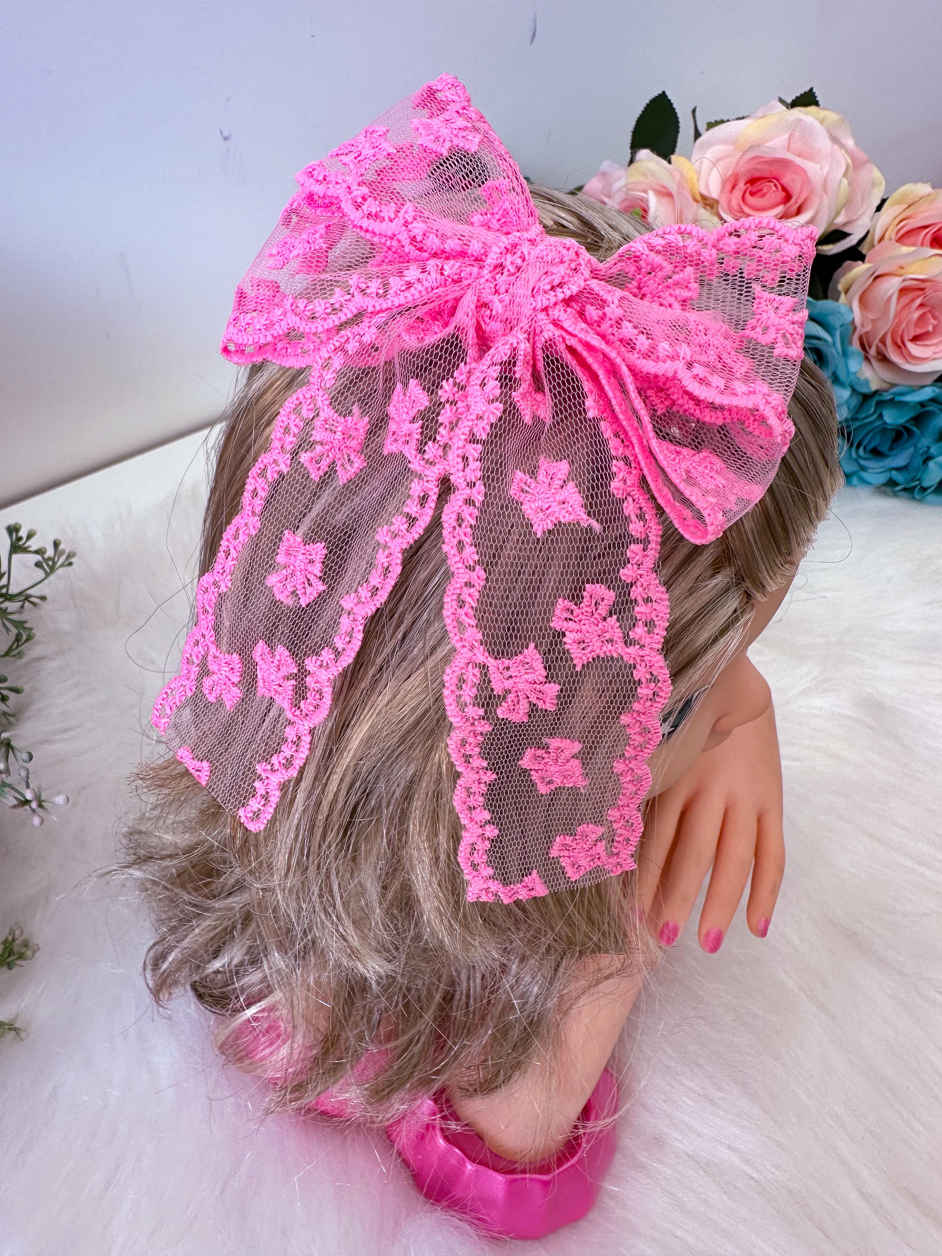 Laço Belli Jessica Renda Rosa Chiclete (LCBLJRRSCHC)