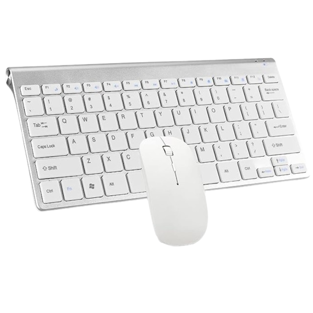 Mini Teclado Sem Fio Compacto e Mouse USB Wireless - ABNT2 (3007)