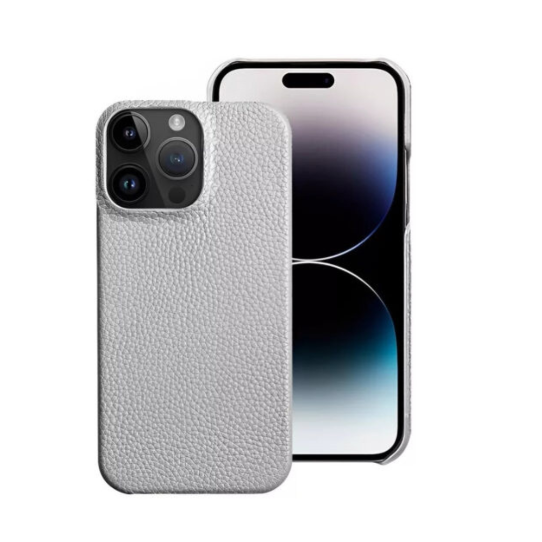 Capa Couro Premium para iPhone - Cinza (2943)