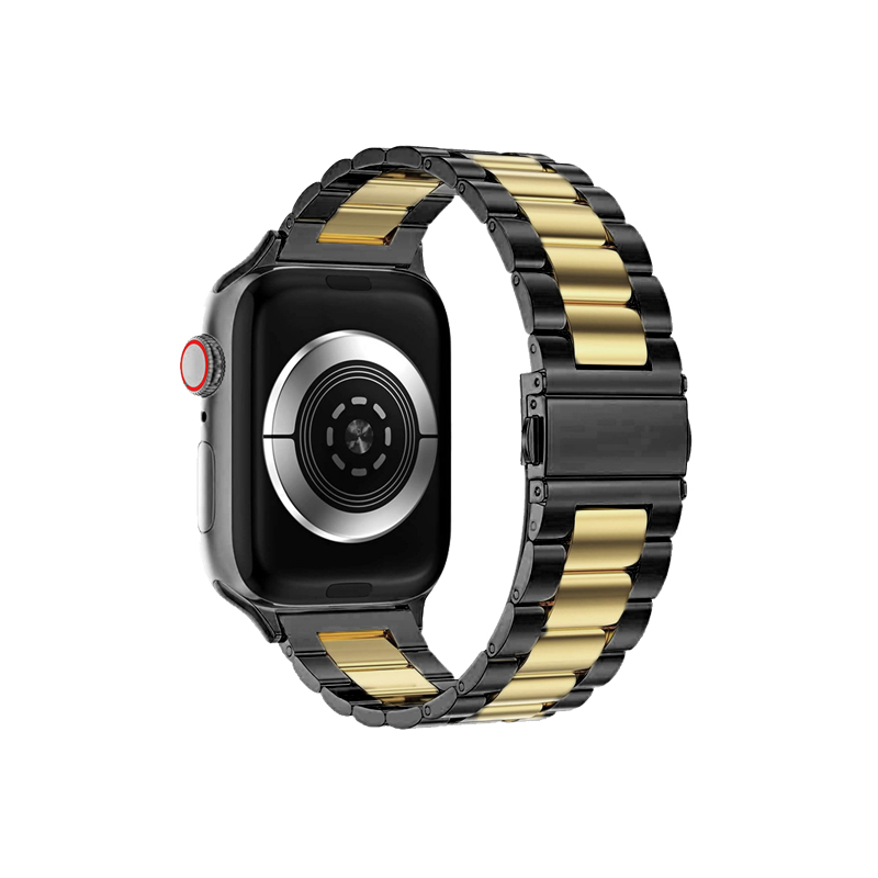 Pulseira para Apple Watch Metal Preto com Dourado (20006)