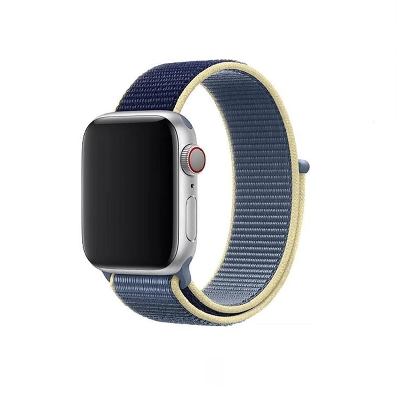 Pulseira Para Apple Watch Nylon Azul Yellow (1157)