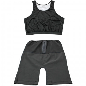 Kit Conjunto Duas Peças Short Top Térmica Efeito Sauna Queima Caloria Ginástica Musculação Corrida Esportes - P/M (11279_3059)