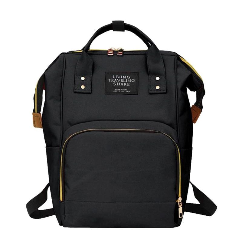 Mochila Mala Bolsa Maternidade Multiuso Multifuncional Mamadeira Cor:Preto (6129_1347)