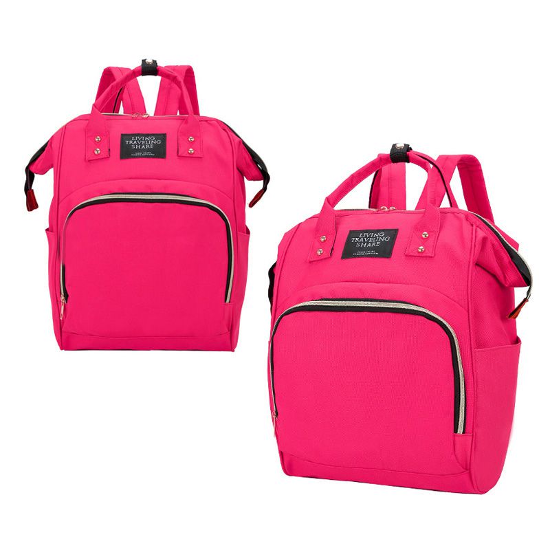 Mochila Mala Bolsa Maternidade Multiuso Multifuncional Mamadeira Cor:Rosa Pink (6129_1351)