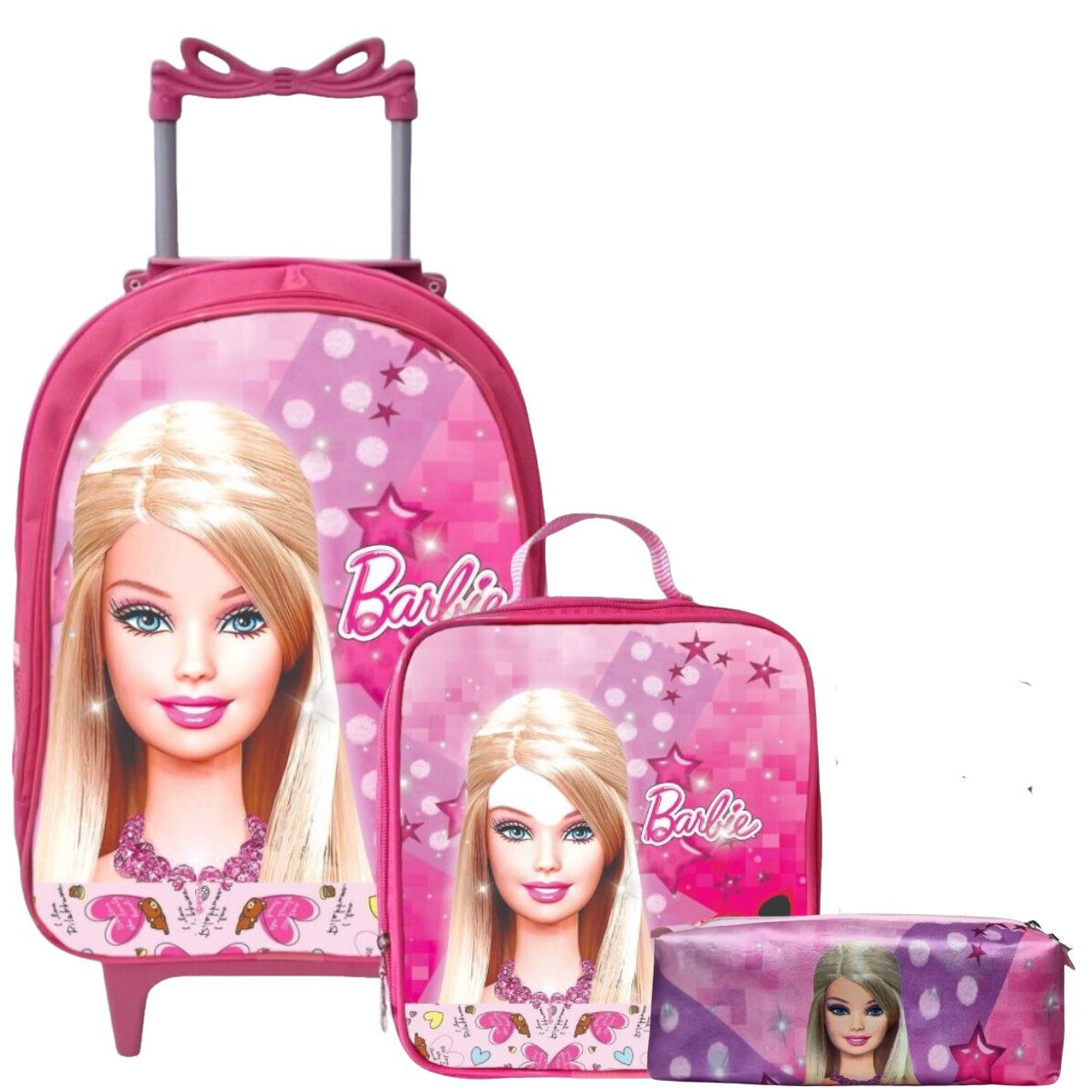 Kit Mochila Rodinhas + Lancheira + Estojo Barbie (KTMCRDLNCESJBB)