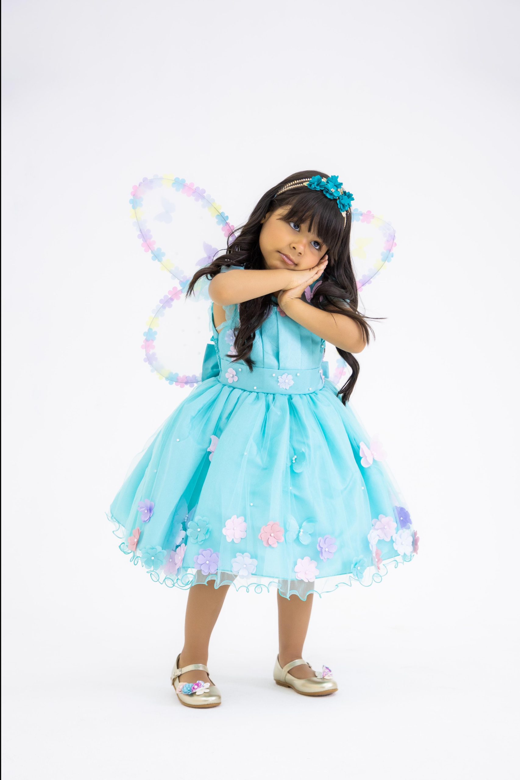 Vestido Marie Jardim Encantado Isis Luxinho Verde Tiffany (VESTMJMLXNHOVERDETFFNY)