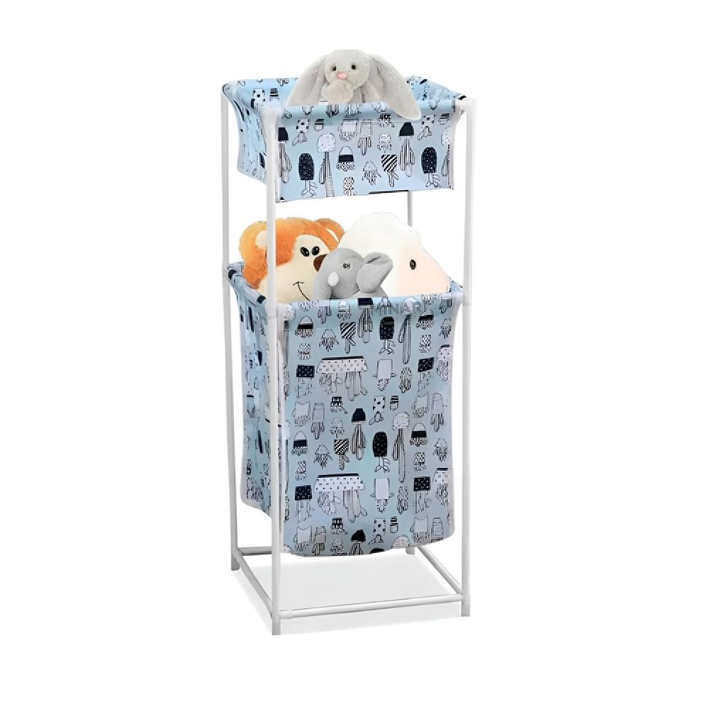 Cesto de Roupa Duplo 2 Andares com Divisórias Multiuso (7926)
