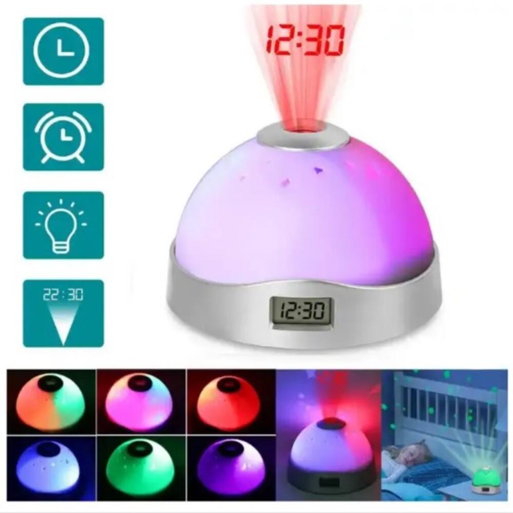 Relogio Projetor Luminaria Ceu Estrelado Despertador (7910)
