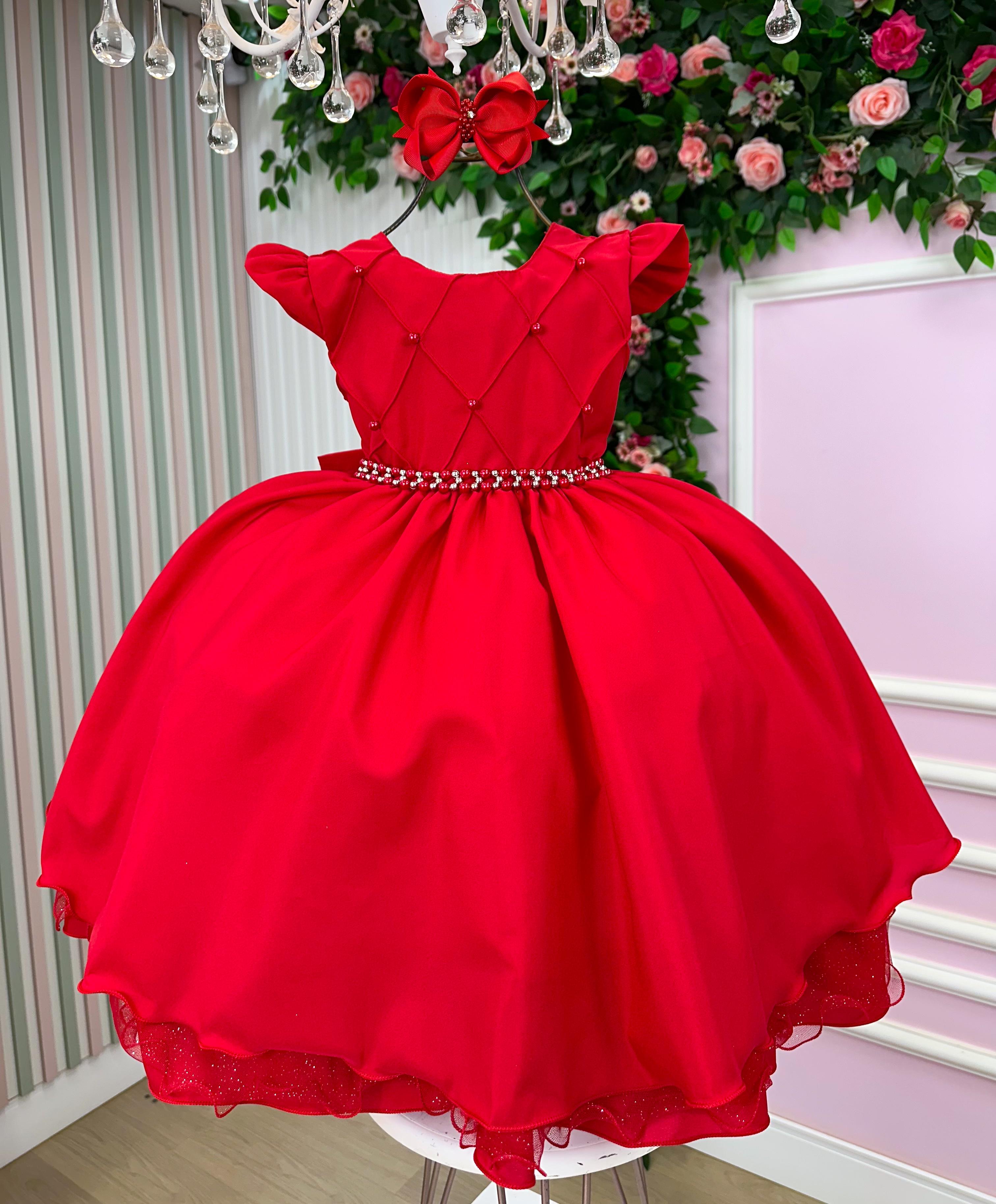 Vestido Ysa Kids Francine Vermelho (VESTYSAKIDFRNVERM)