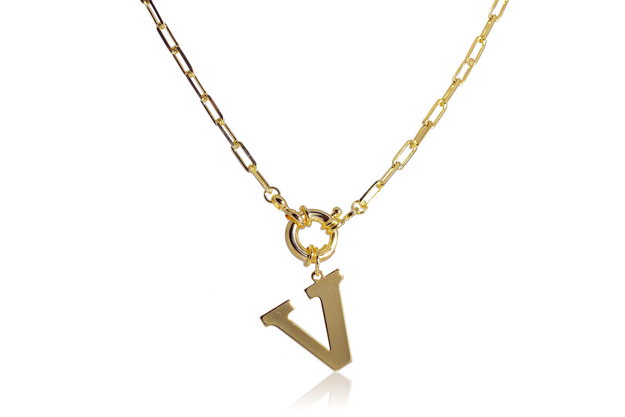 Colar de Letras Banhado em Ouro 18k (CL0061)