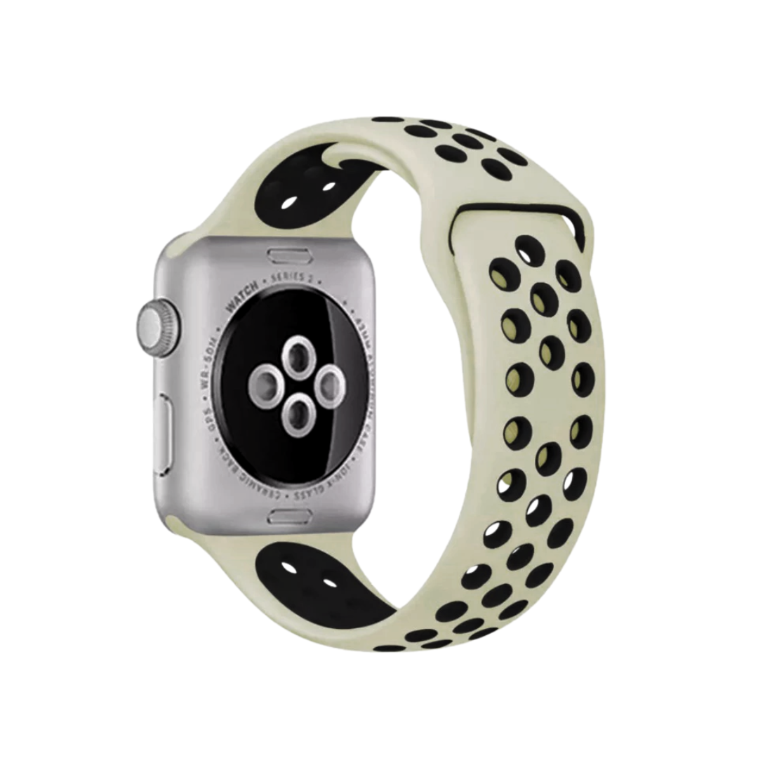Pulseira para  Apple Watch Esportiva Platina/Preto (1018)