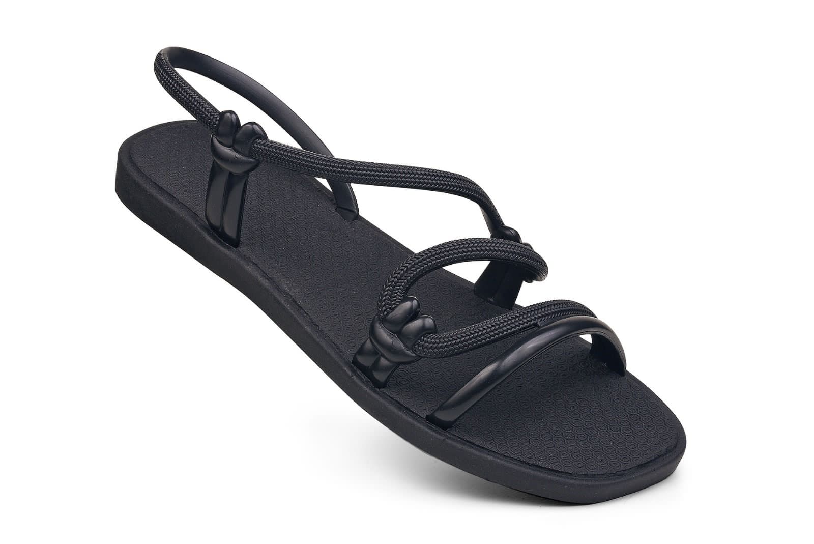 Sandália Rasteira Feminina Papete Injetada Macia e Confortável - P01 Preto (P01-Preto)