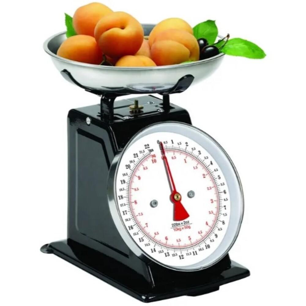 BALANCA ANALOGICA 20KG COZINHA MECANICA PROFISSIONAL MESA BANCADA VINTAGE EM INOX BANDEJA CULINARIA DECORACAO INOXIDAVEL (1087)