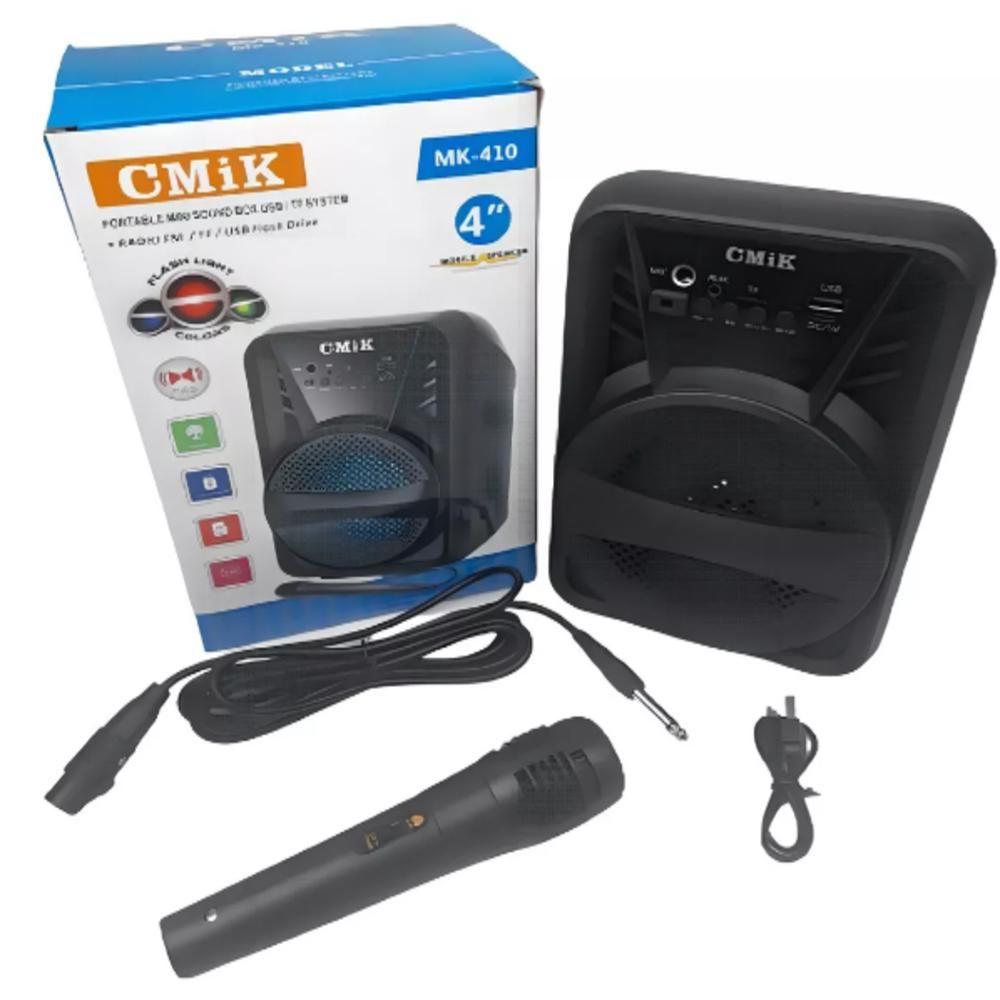 CAIXA DE SOM BLUETOOTH RADIO KARAOKE MICROFONE MEGAFONE PORTATIL LED USB SD AMPLIFICADOR MULTIUSO (4862)