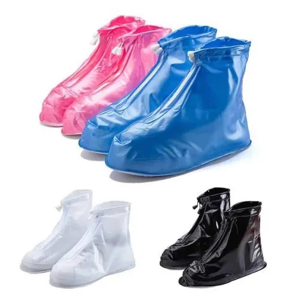 CAPA DE CHUVA SAPATO TENIS MOTO PROTETOR IMPERMEAVEL BOTA AJUSTAVEL COM ZIPER MOTOQUEIRO CALCADOS TRILHA (7963)