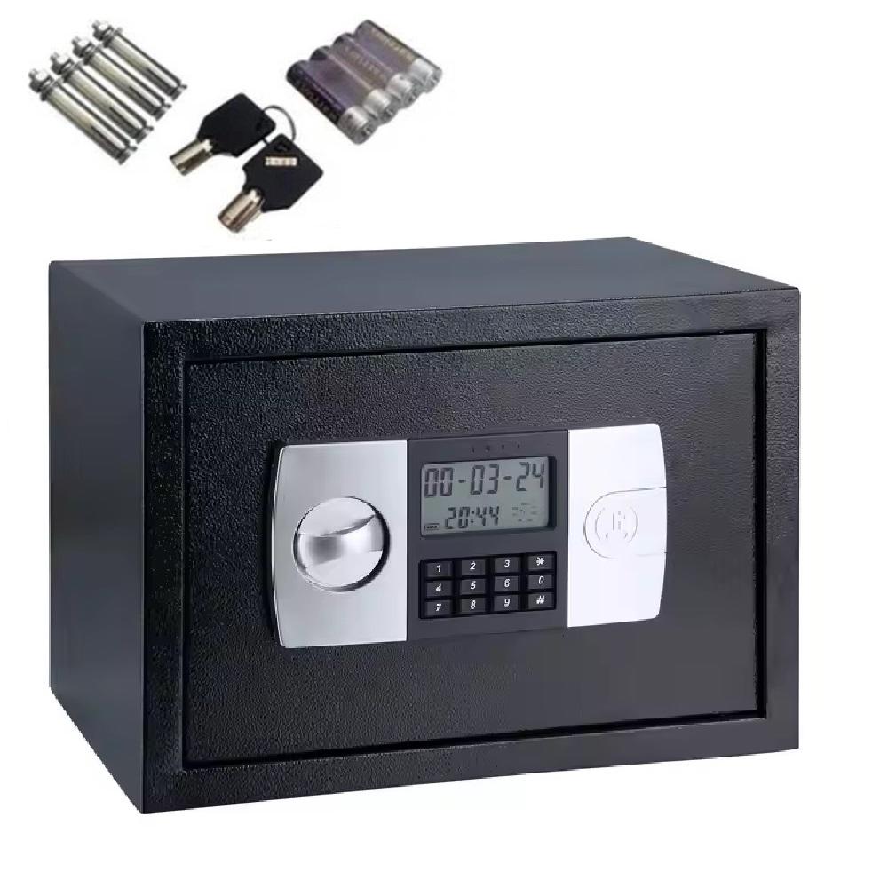 COFRE ELETRONICO DIGITAL GRANDE SENHA CHAVE PORTA DOCUMENTOS ARMAS DISPLAY LCD BANDEJA CHUMBADORES COM SUPORTE DE PAREDE (4204)