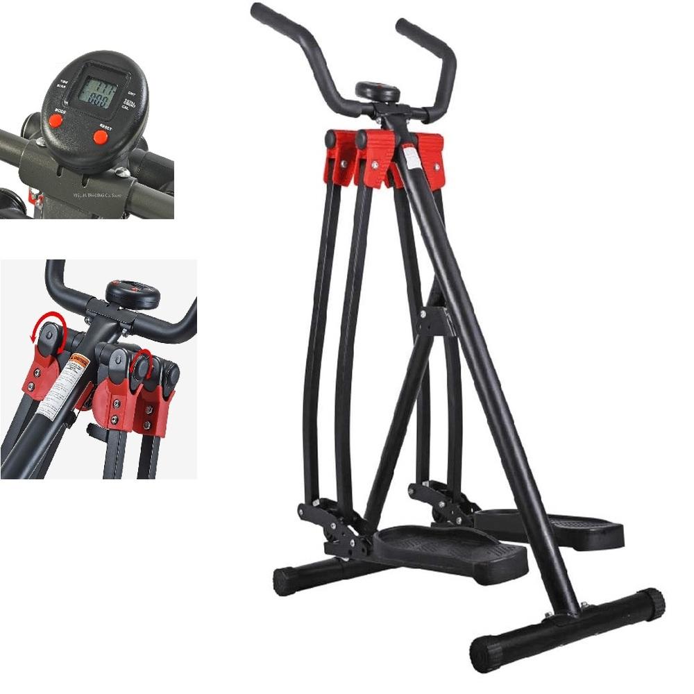 ELIPTICO DOBRAVEL LCD DIGITAL SIMULADOR DE CAMINHADA AIR WALK PORTATIL MAQUINA ANDADOR STEP QUEIMA ESTEIRA FITNESS (6895)