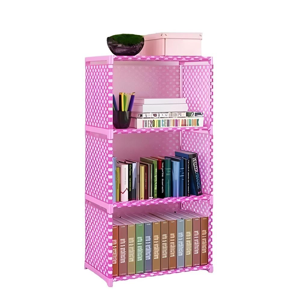 ESTANTE PORTA LIVROS COM 4 PRATELEIRAS ORGANIZADOR BRINQUEDOS MODULAR QUARTO LAVANDERIA OBJETOS COZINHA SAPATEIRA MULTIU (7996)