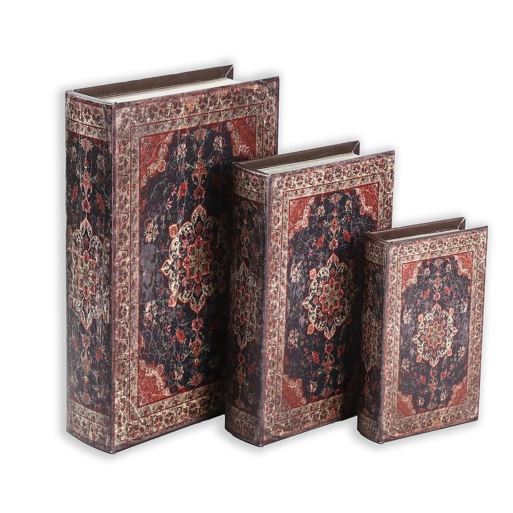 KIT 3 LIVRO CAMUFLADO BOOK COFRE DECORATIVO FAKE PORTA JOIAS DOCUMENTOS CAIXA ORGANIZADOR MADEIRA MAGNETICO RETRO VINTAG (7956)