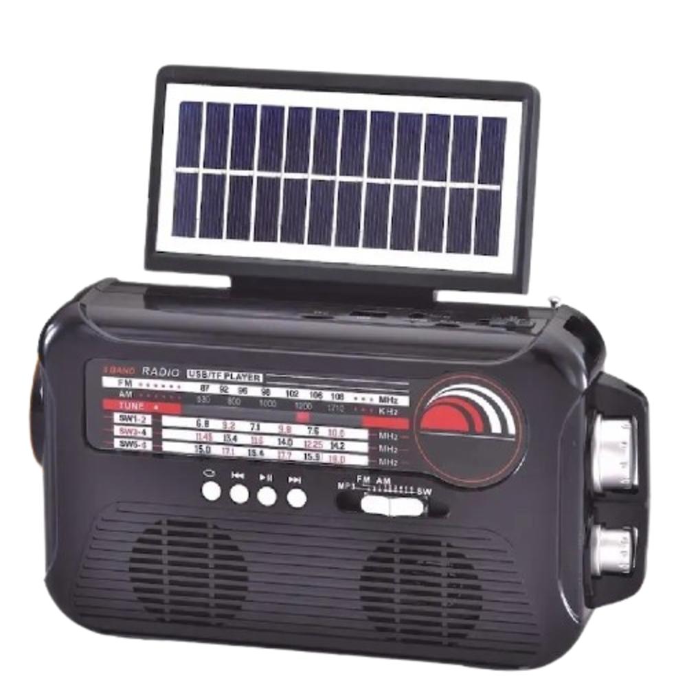 RADIO CAIXA DE SOM PLACA SOLAR BLUETOOTH LANTERNA CAMPING PORTATIL EMERGENCIA AM FM USB SD PRAIA RETRO RECARREGAVEL BIVO (339)