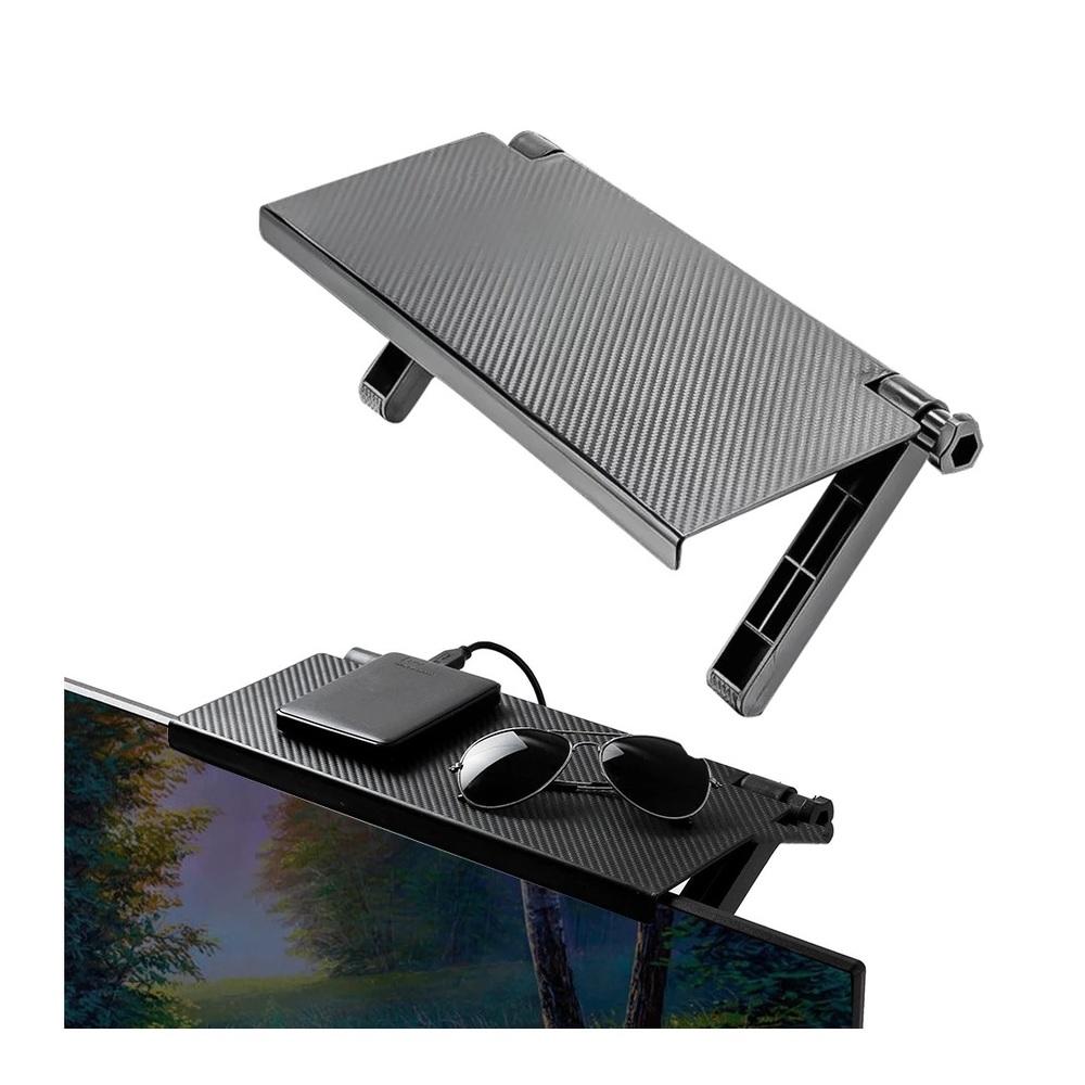 SUPORTE MONITOR NOTEBOOK TV RECEPTOR PRATELEIRA AJUSTAVEL TELEVISAO APOIO PORTA DOCUMENTOS ORGANIZADOR DECODIFICADOR MUL (5492)