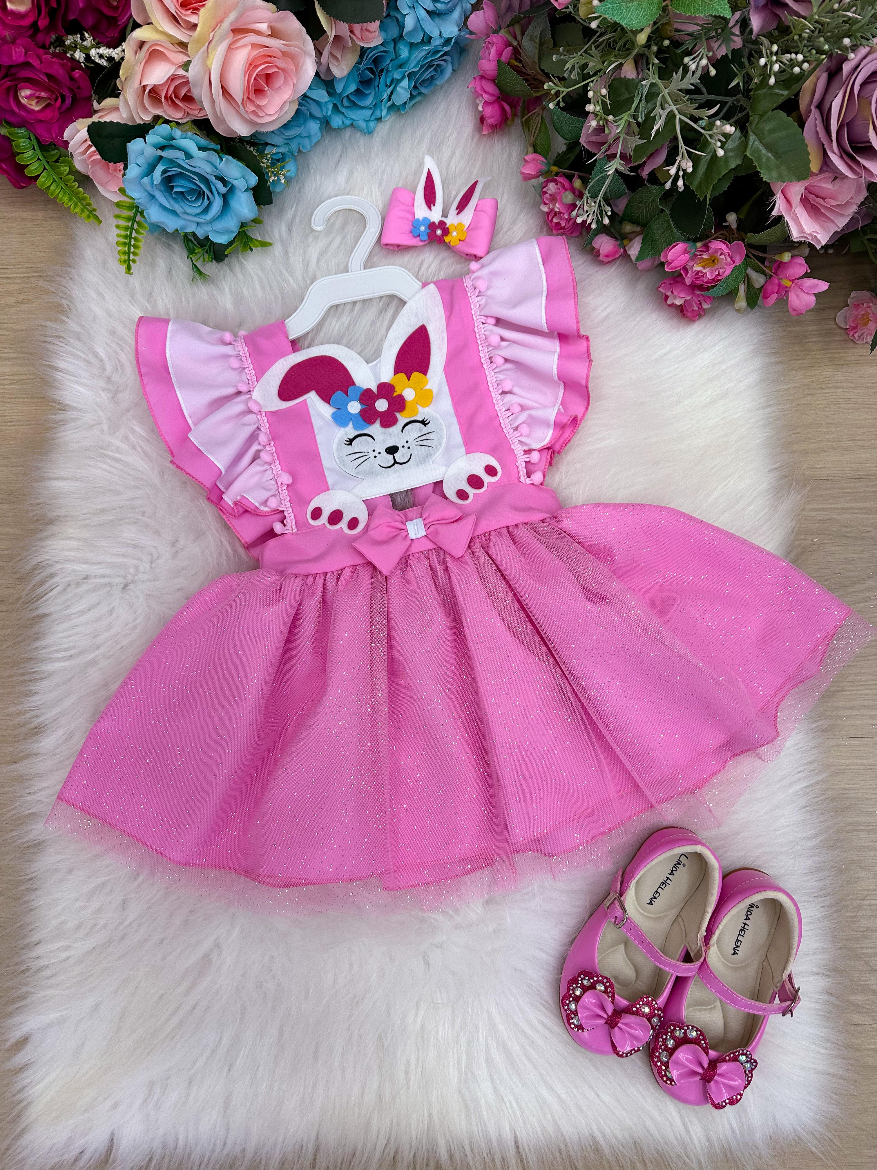 Romper/Vestido Princesa Belli Rosa Coelhinho (RMPVESTPRNCBLLRSCLHN)