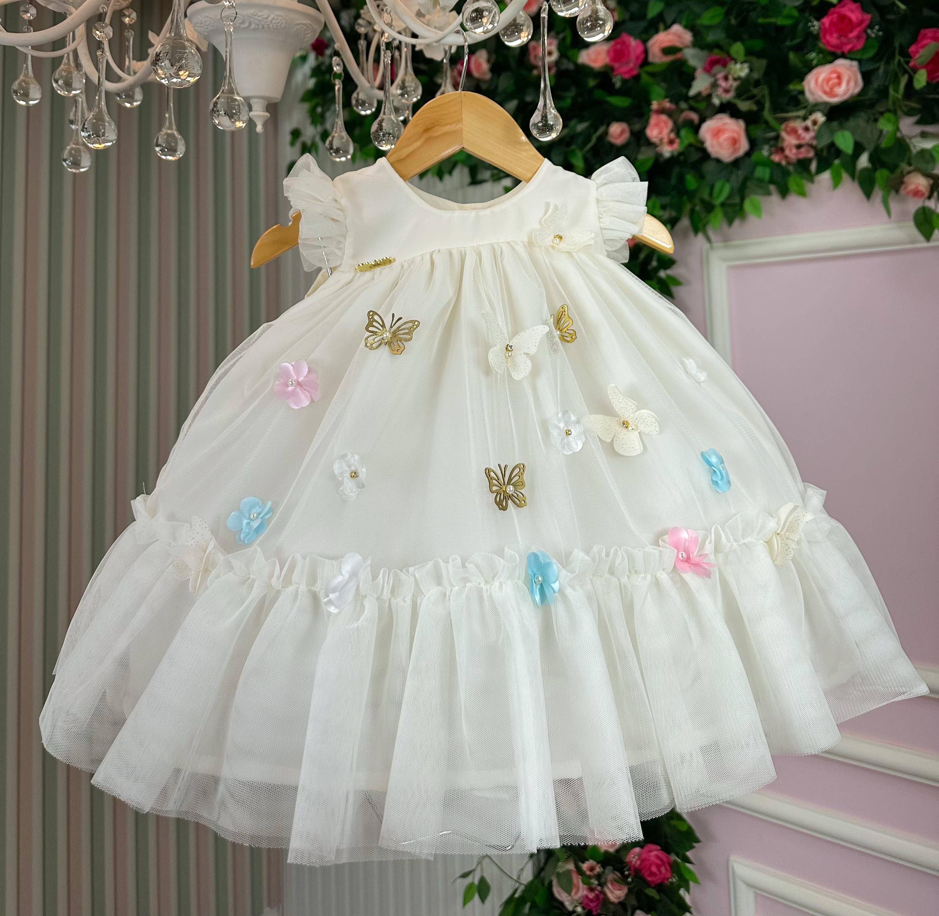 Vestido Vila Lele Jardim das Borboletas Baby Liz Off (VESTVLLEJDRDSBRBTSBBLZOF)