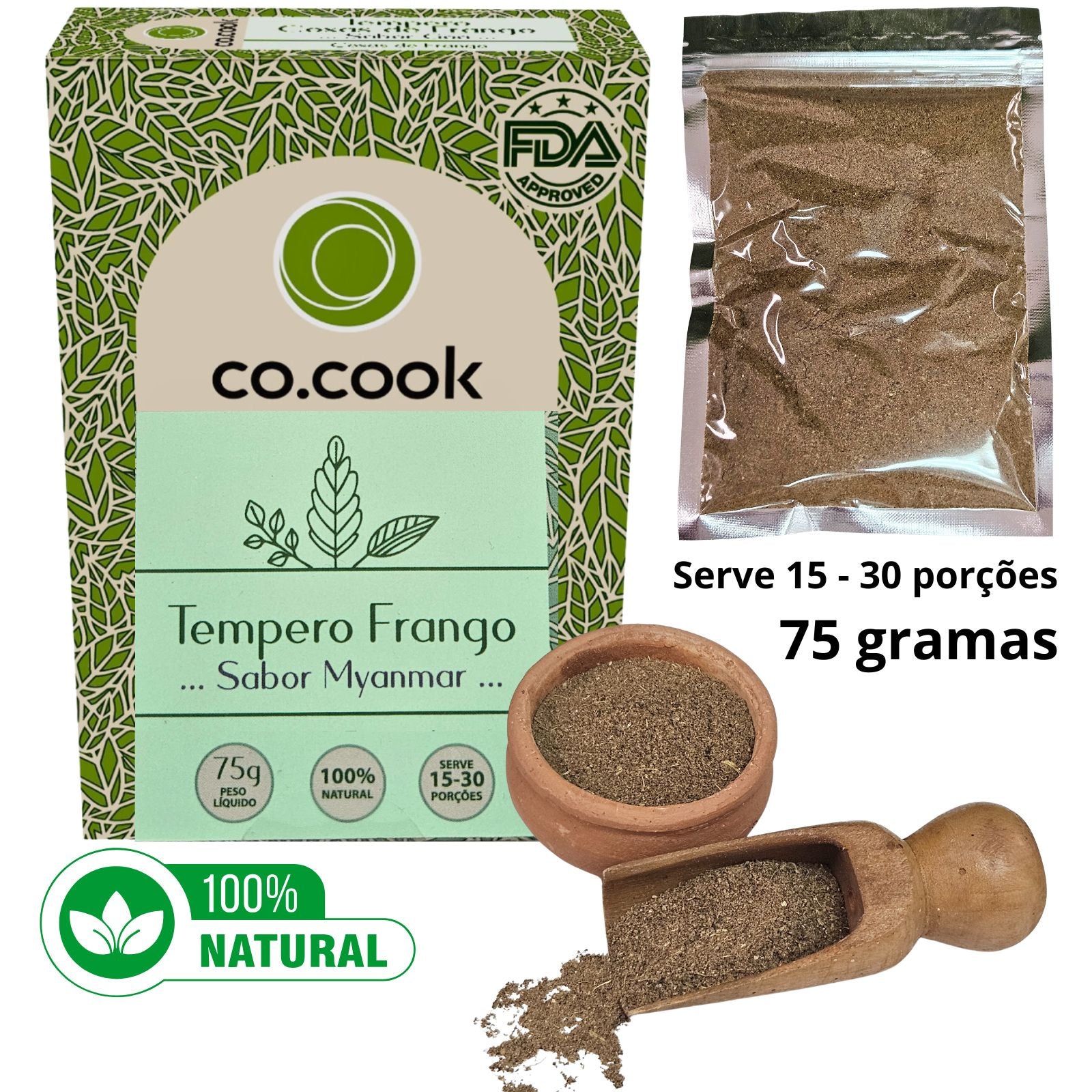 Tempero Funcional 100% Natural CoCook Frango Sabor Myanmar 75g (COFRANMY75)