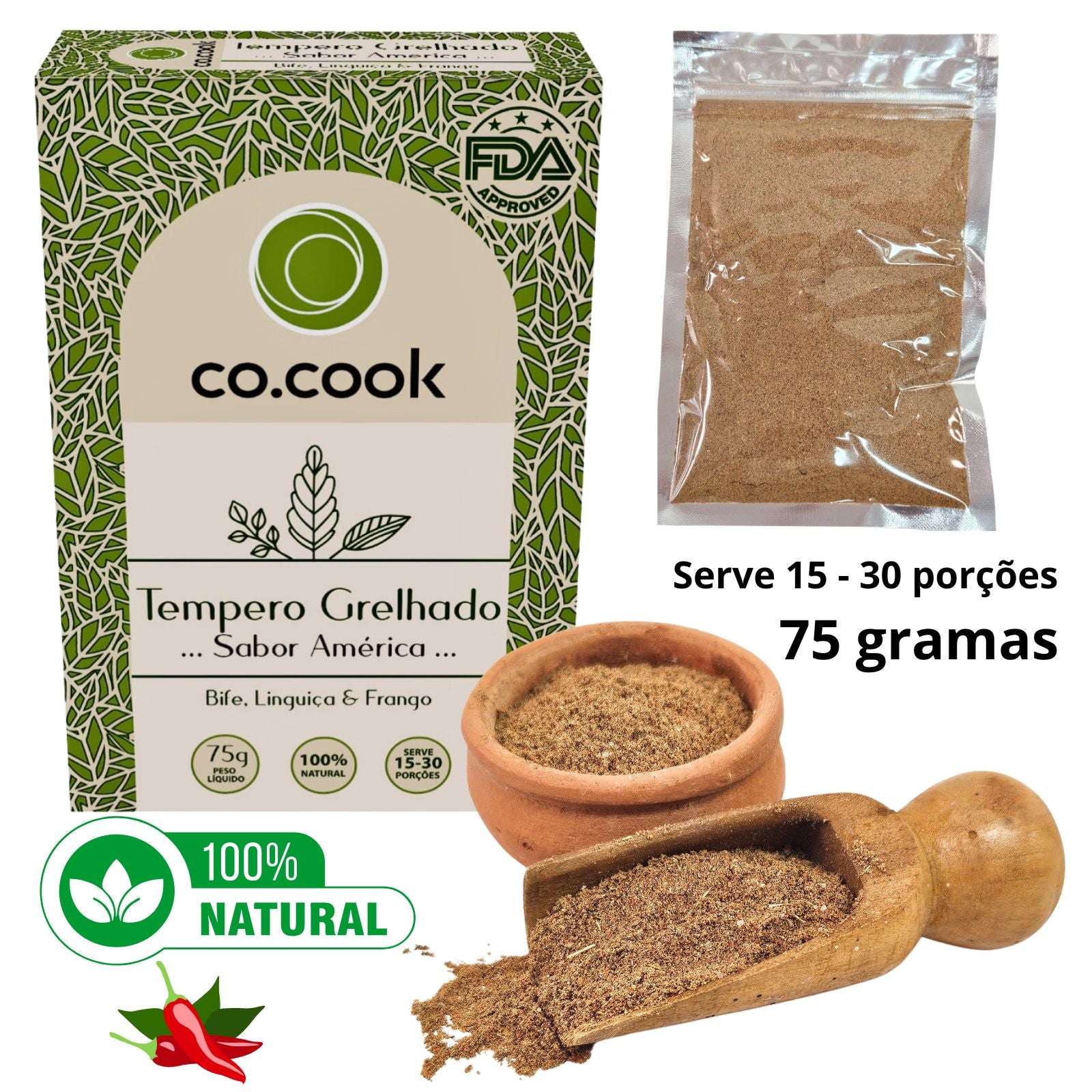 CoCook Especiaria Natural Tempero Grelhado Sabor America 75g (COGREAM75)