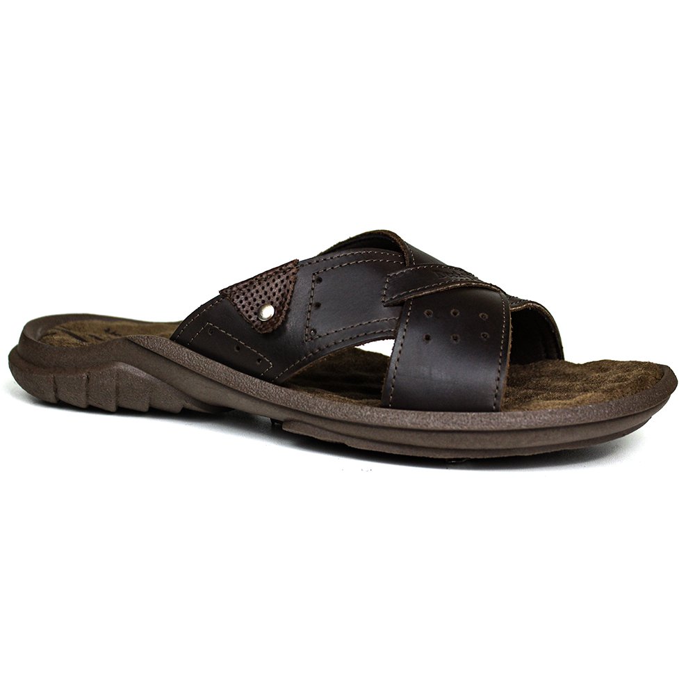 Chinelo Masculino de Couro Chocolate 5200 (DCB5200LTCHC)