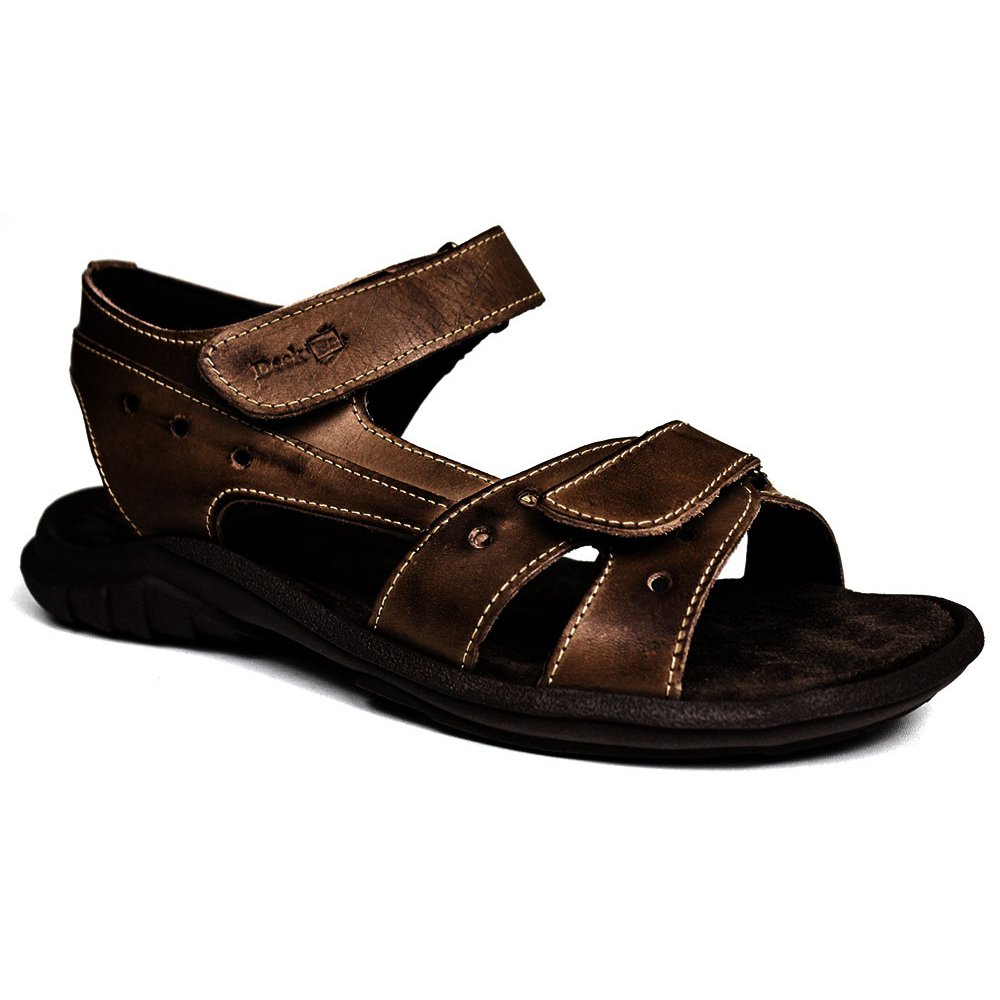 Sandália Papete Masculina de Couro Chocolate (DCB0400LTCHC)