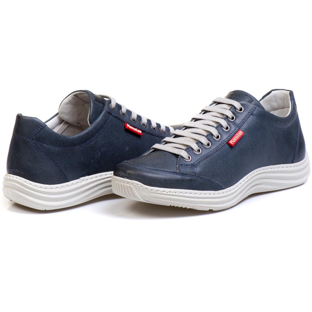 Sapatênis Casual Conforto Couro Azul (RT3001MSTAZU)