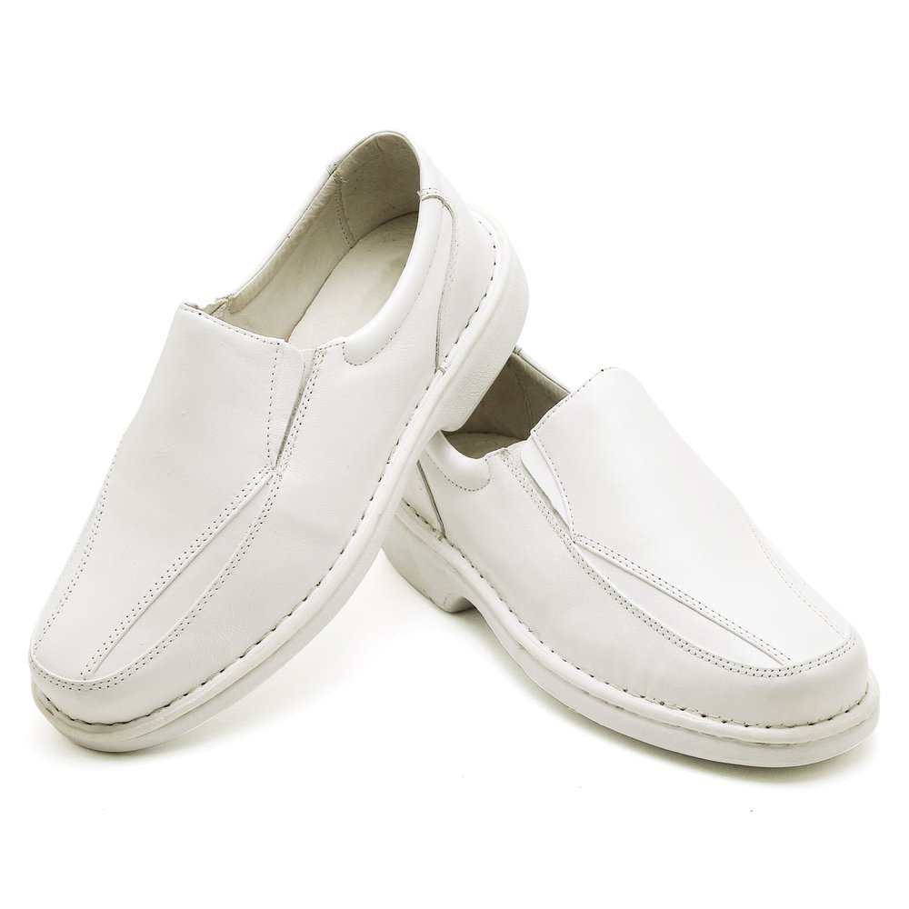 Sapato Conforto Couro Masculino Branco (RT2001MSTBCO)