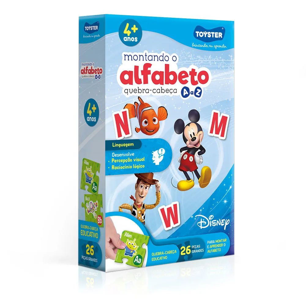 Quebra-Cabeça Montando o Alfabeto Disney 26 Peças - Toyster (111843)