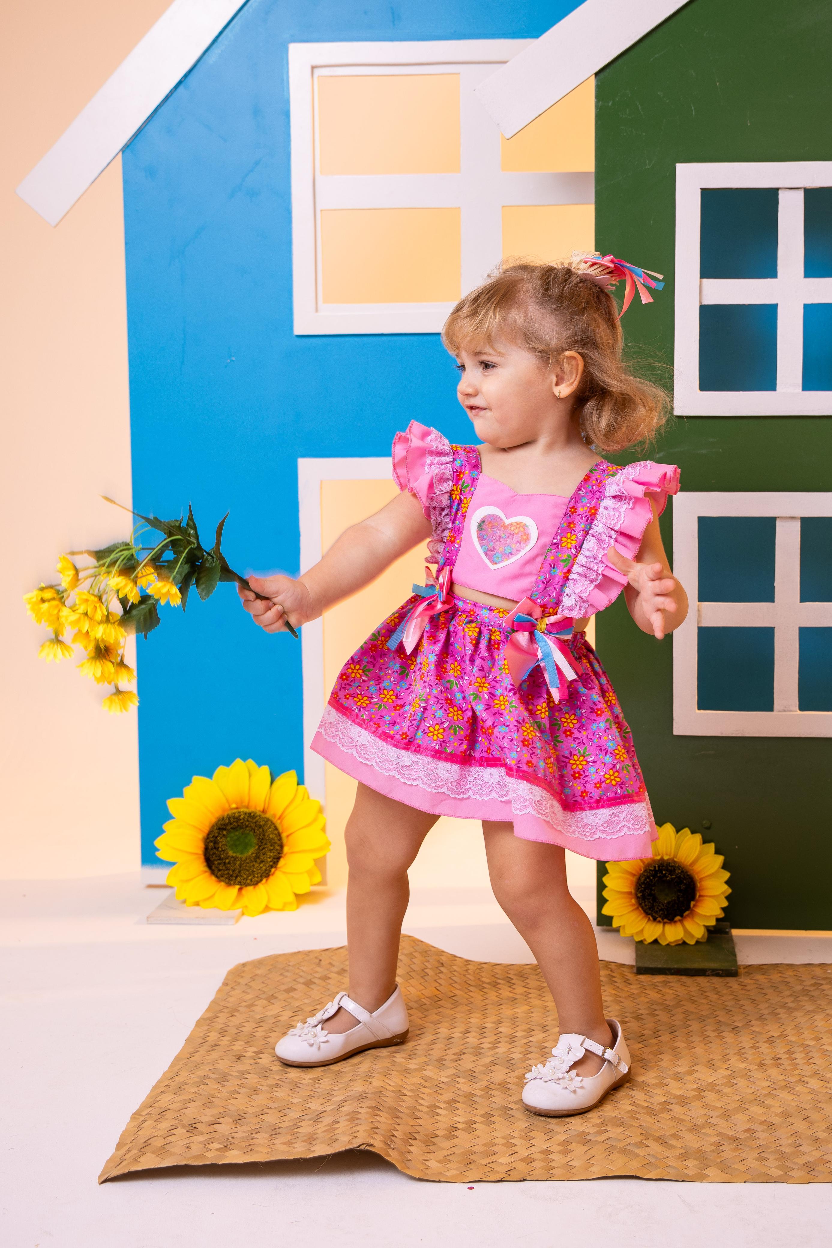 Romper/Vestido Princesa Belli Junino Rosa (RMPPRNCBLLIJUNRS)