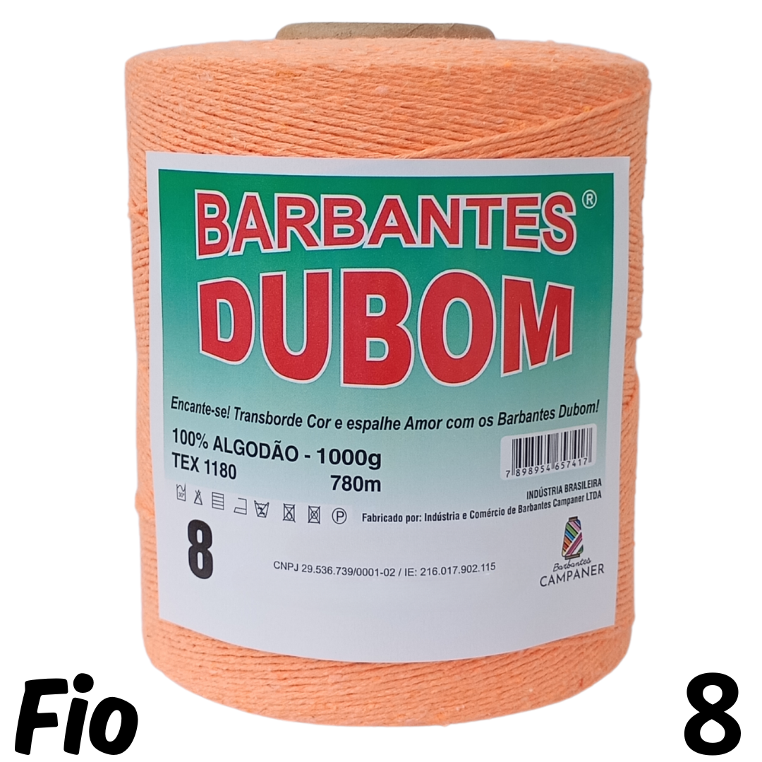 Barbante Dubom Salmão Neon - 1 Kg - Fio 8 - 780m (1930)