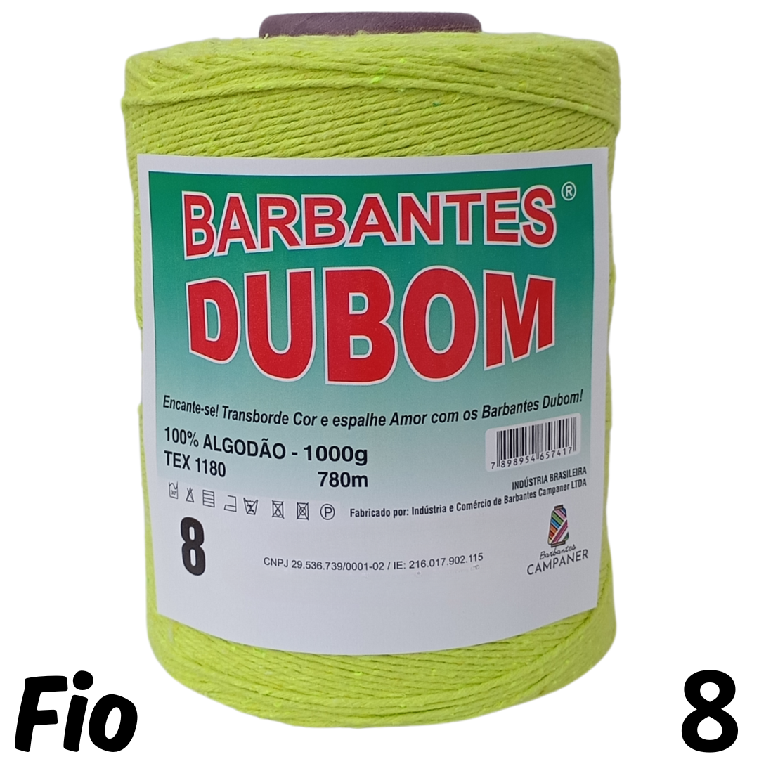 Barbante Dubom Verde Neon - 1 Kg - Fio 8 - 780m (1557)