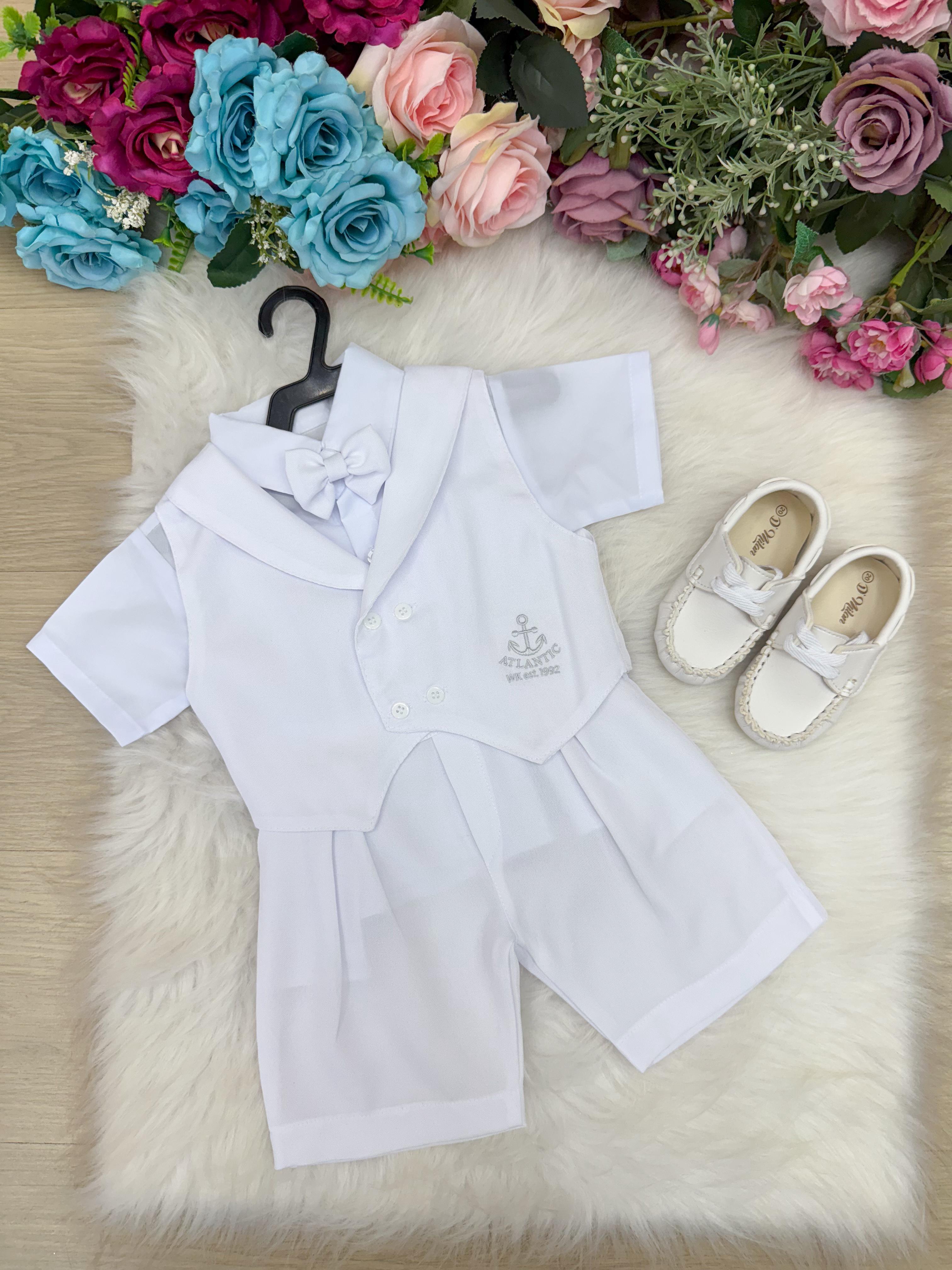 Conjunto Miss Cherry Meninos Bebe Gean Shorts Branco (CNJTMSSCRMNBBGSHTBRC)
