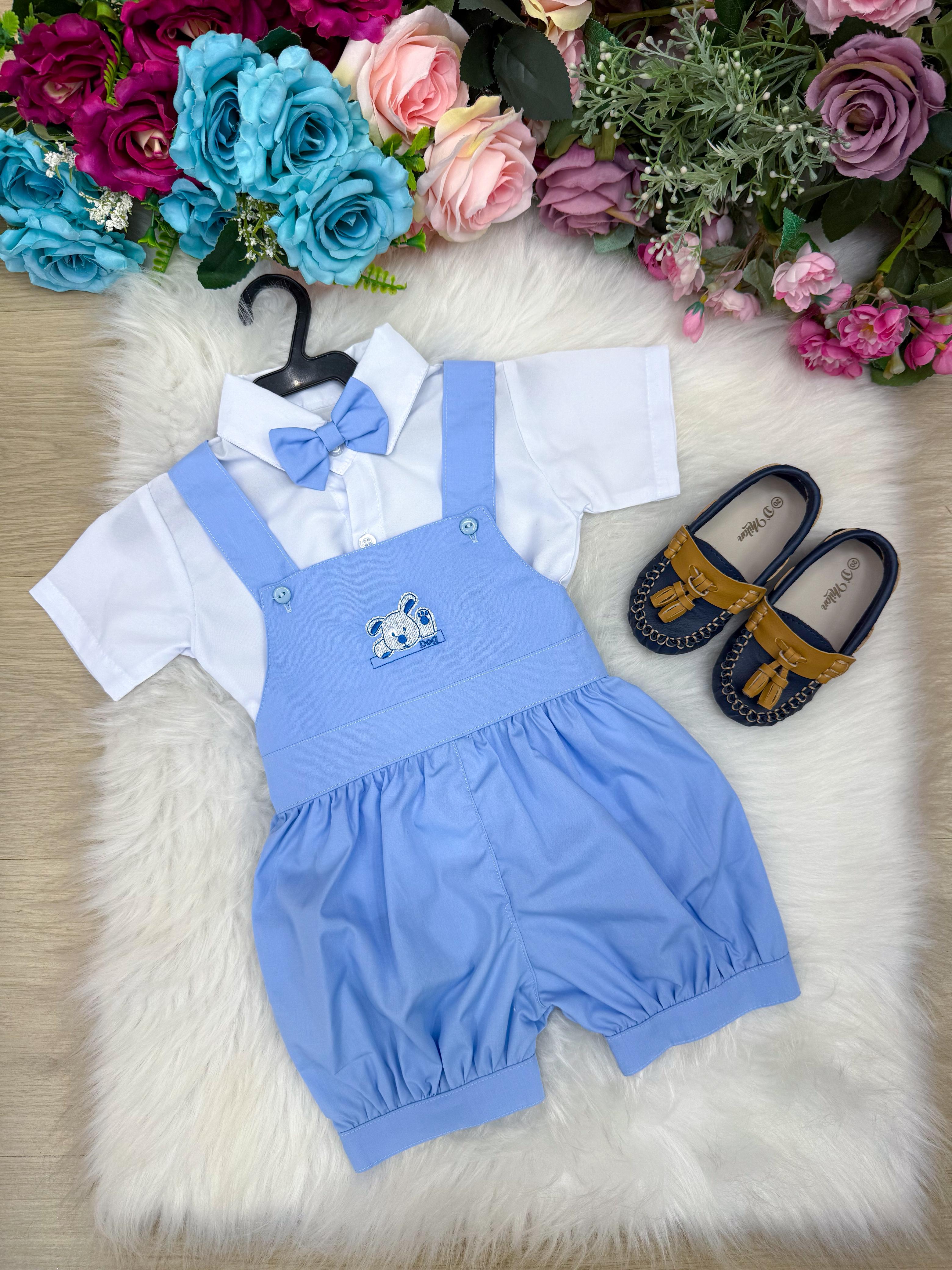 Conjunto Miss Cherry Meninos Bebe Theo Azul Bebe (CNJMSCHMMBBTAZLBB)