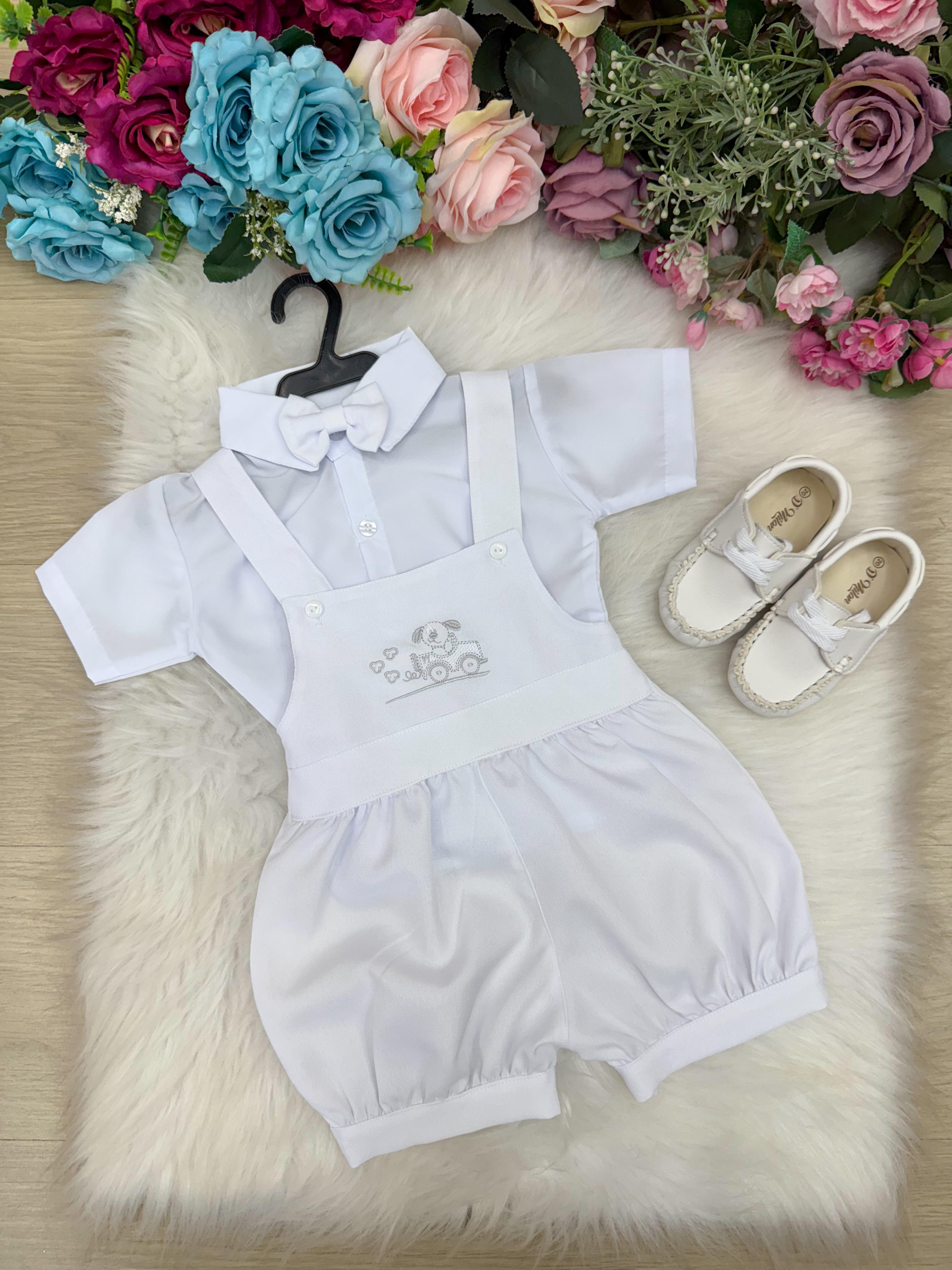 Conjunto Miss Cherry Meninos Bebe Theo Branco (CNJTMSCHRMMBBTBRNC)