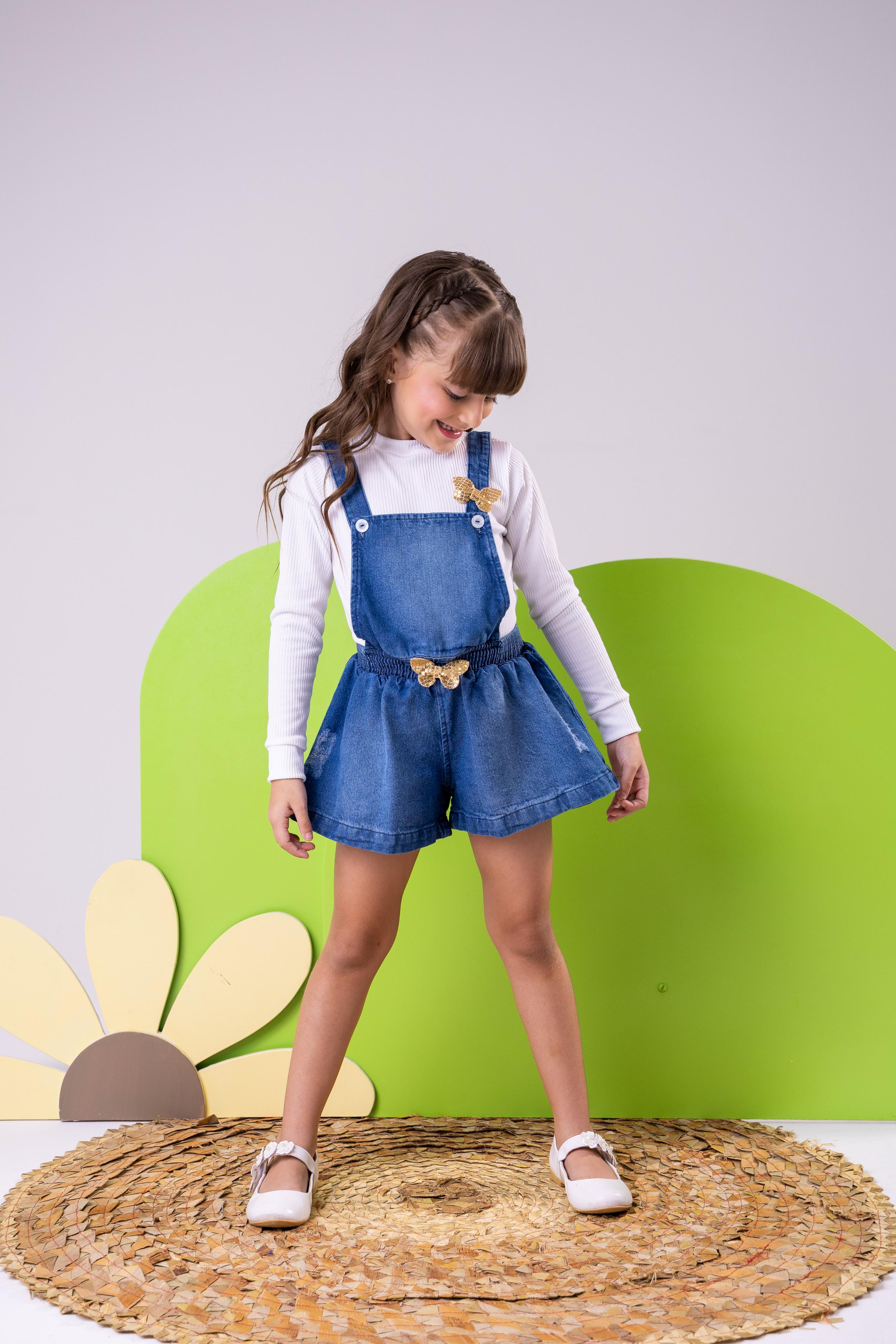 Jardineira Blogueirinha Jeans Elo (JARBLOJEANELO)