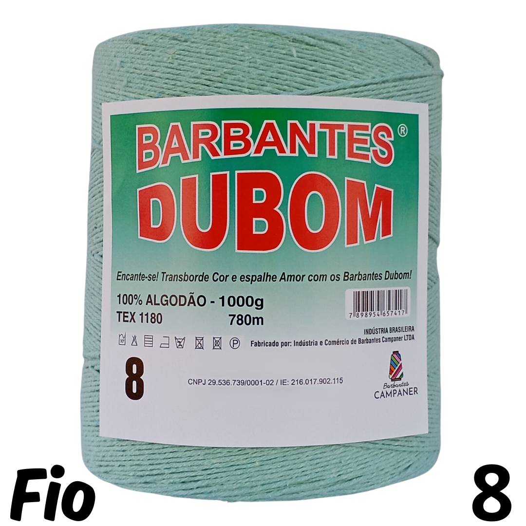 Barbante Dubom Verde Água - 1 Kg - Fio 8 - 780m (1135)