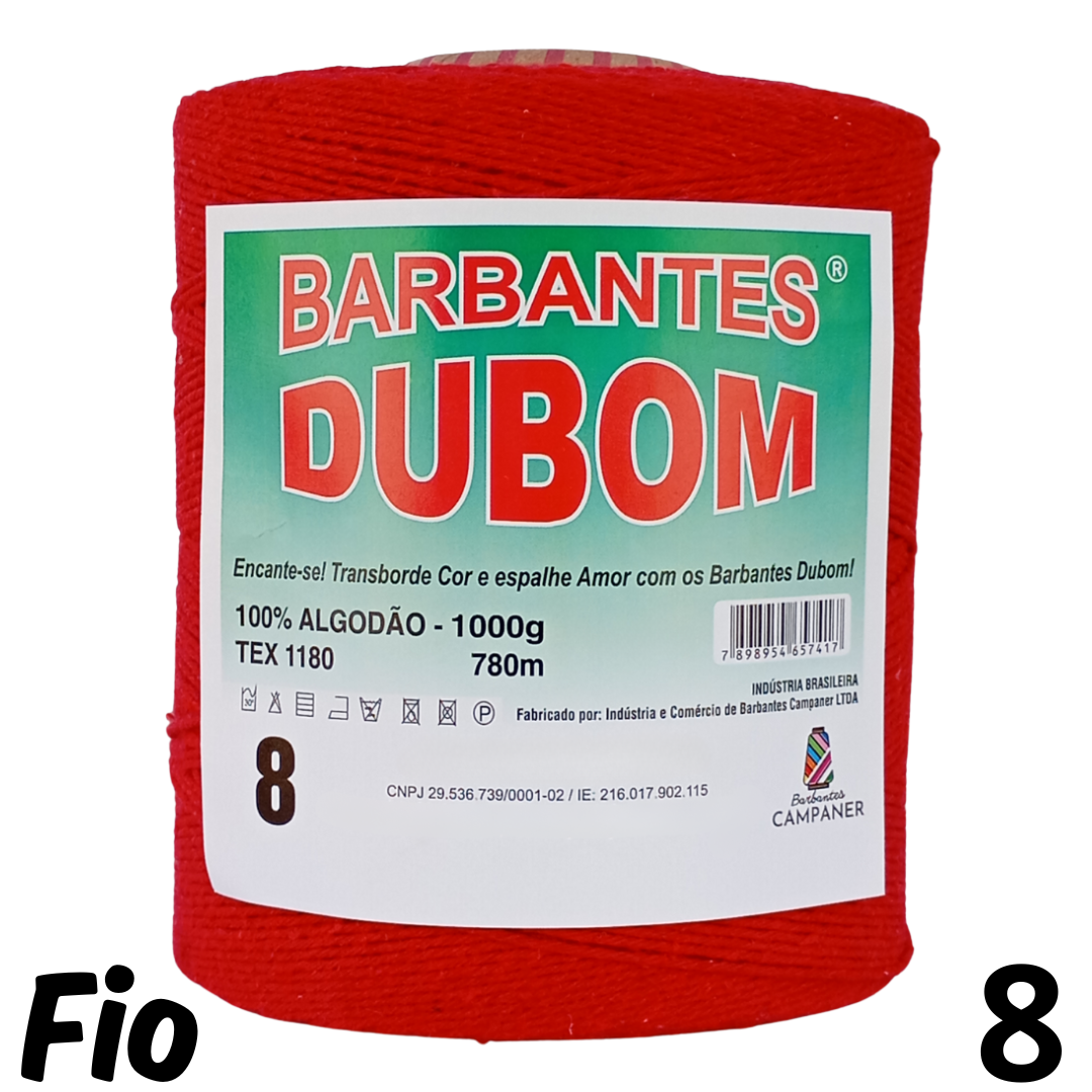 Barbante Dubom Vermelho - 1 Kg - Fio 8 - 780m (1114)